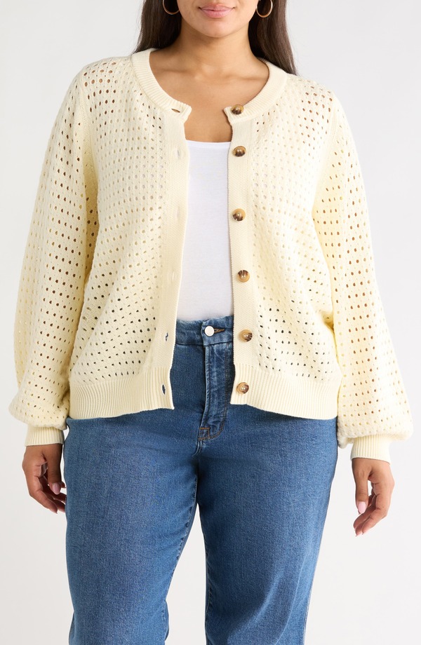 シュガーリップス レディース アウター パーカー・スウェット プラスサイズ コットン カーディガン SUGARLIPS Deffy Cotton Cardigan (Plus) CREAM クリーム｜ReVida 店