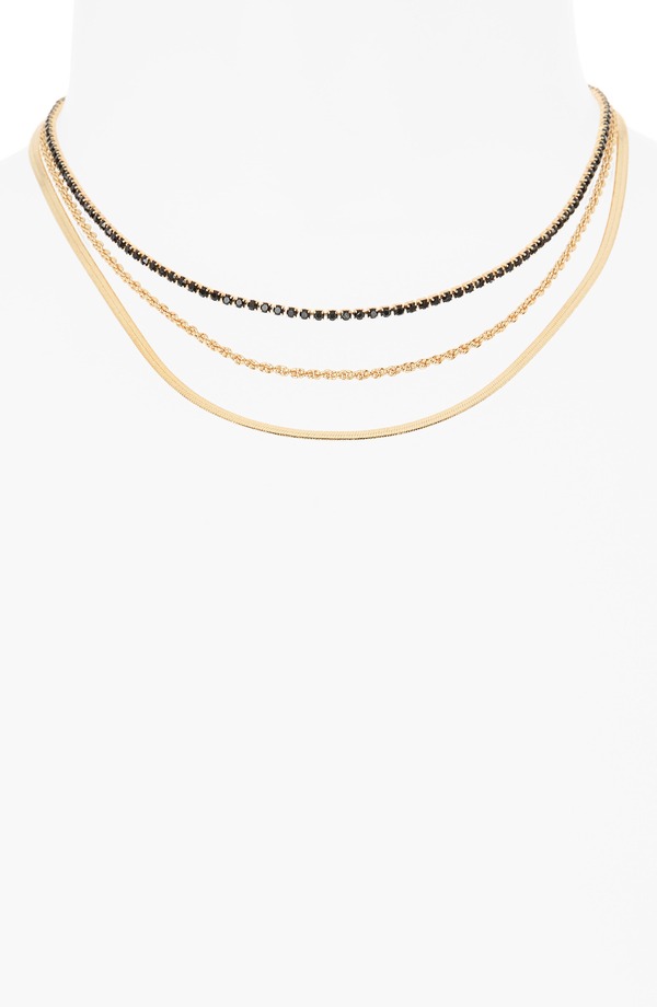 エティカ レディース アクセサリー ネックレス・チョーカー レース Ettika Delicate Sparkle Laye red Chainecklace BLACK ブラック｜ReVida 店