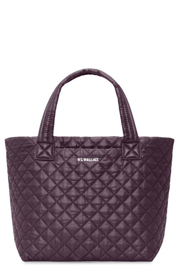 エムジーウォレス レディース バッグ キルティング ナイロン MZ Wallace Small Metro Deluxe Quilted Nylon Tote RAISIN｜ReVida 店