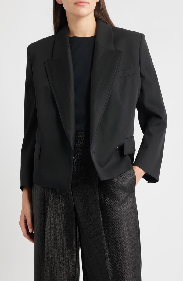 ボス レディース アウター ジャケット・ブルゾン ウール ブレザー BOSS Janeva Virgin Wool One-Button Blazer BLACK ブラック｜ReVida 店 194,800円