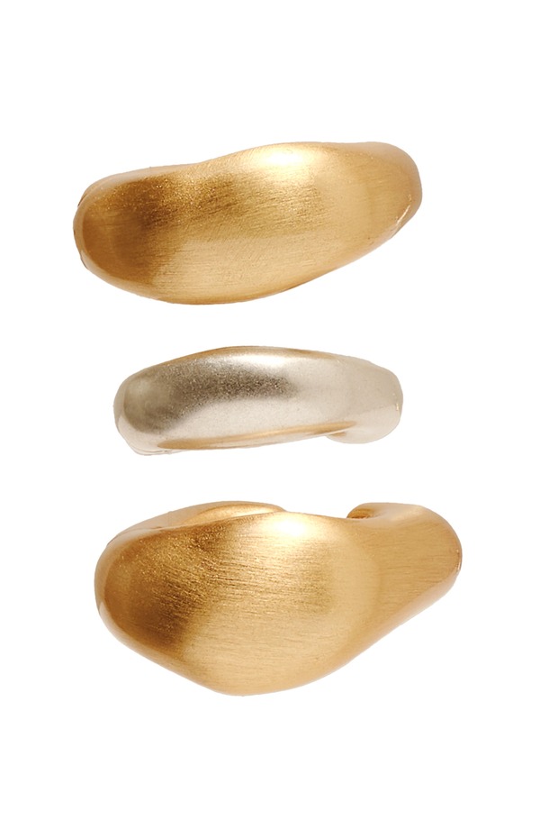カルト ガイア レディース アクセサリー ピアス・イヤリング Cult Gaia Solene Set of 3 Cuff Earrings BRUSHED BRASS / ANTIQUE BRASS｜ReVida 店