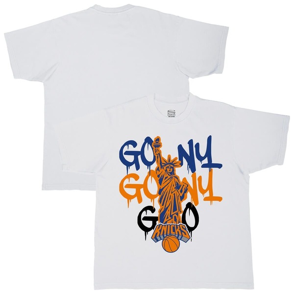 スタジアムエッセンシャルズ メンズ トップス Tシャツ Unisex Stadium Essentials White New Yorknicks Oversized Go NY Go T-Shirt White ホワイト|ReVida 店