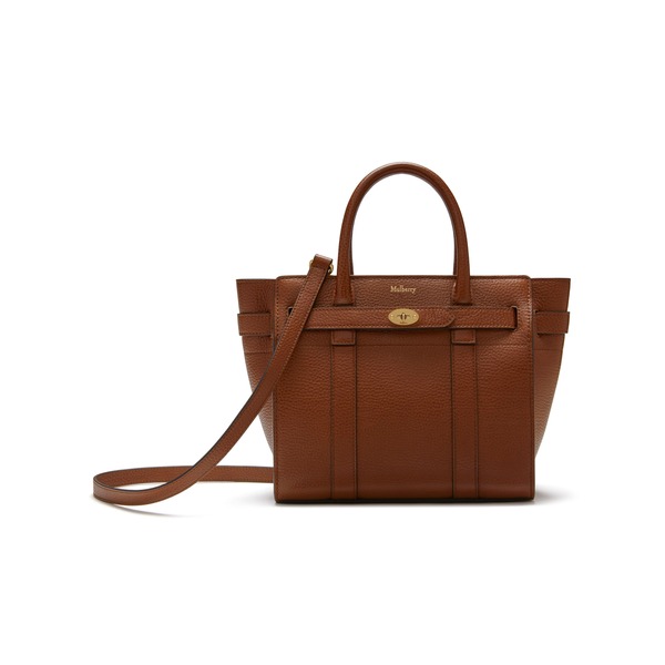 マルベリー レディース バッグ ミニ レザー Mulberry Mini Zipped Bayswater Leather Satchel Oak｜ReVida 店
