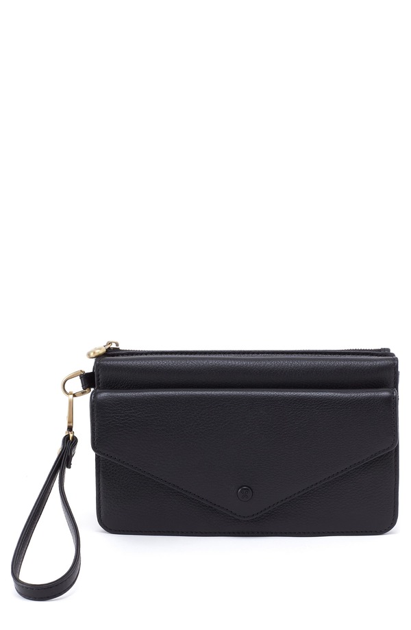 ホボ レディース アクセサリー 財布 レザー HOBO Goldie Leather Wristlet BLACK ブラック|ReVida 店