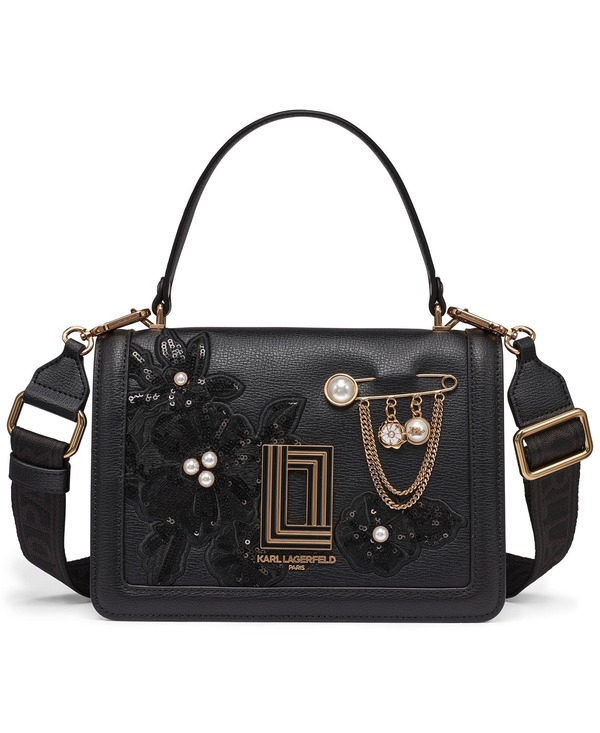 カール ラガーフェルド レディース バッグ KARLAGERFELD PARISimone Crossbody Black/Gold ブラック｜ReVida 店