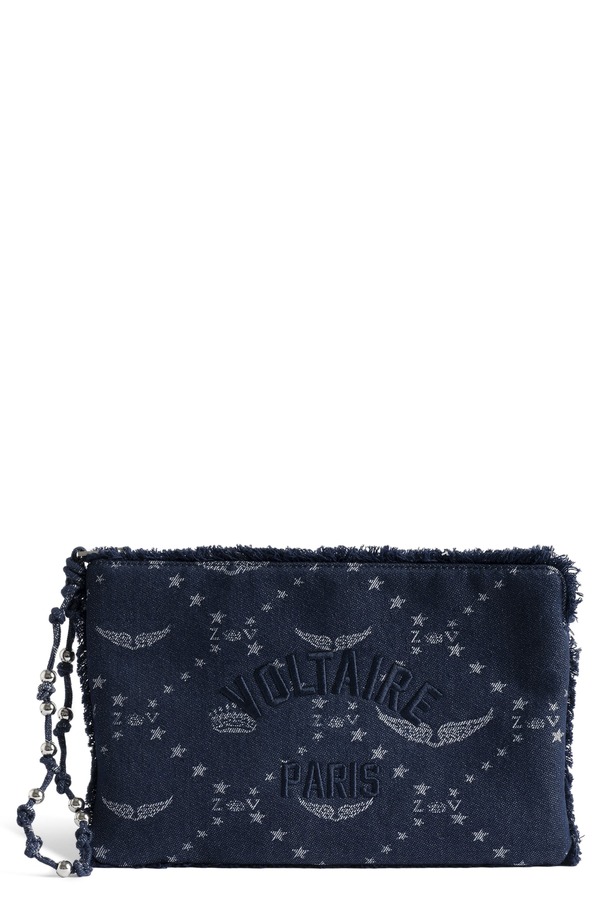 ザディグ エ ヴォルテール レディース バッグ デニム Zadig & Voltaire Angel Denim Clutch SILENT デニム｜ReVida 店