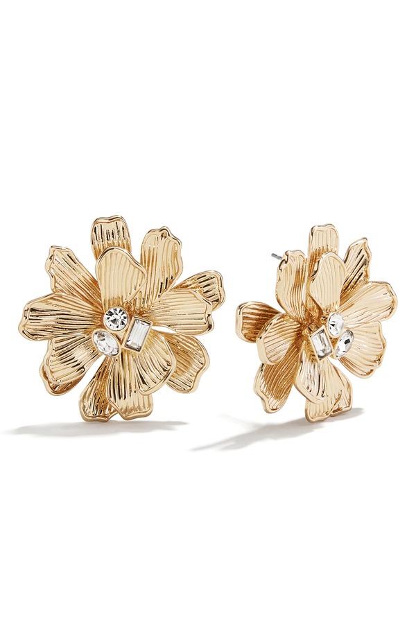 バウブルバー レディース アクセサリー ピアス・イヤリング BaubleBar Zahra Flower Earrings GOLD/ WHITE ホワイト｜ReVida 店