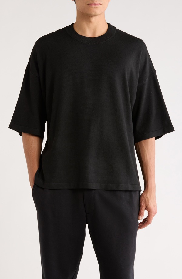 フィアオブゴッド メンズ トップス Tシャツ クルーネック ニット Fear of God Essentialsoft Knit Crewneck T-Shirt VINTAGE BLACK ブラック|ReVida 店