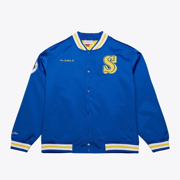 ミッチェル&ネス メンズ アウター ジャケット・ブルゾン サテン Men's Mitchell & Ness Ken Griffey Jr. Royal Seattle Mariners Legends Collection Lightweight Satin Full-Snap Jacket Royal｜ReVida 店 35,620円