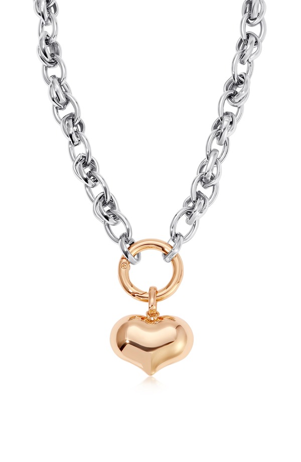 エティカ レディース アクセサリー ネックレス・チョーカー レース Ettika Mixed Finisheart Pendant Necklace RHODIUM/GOLD ゴールド｜ReVida 店