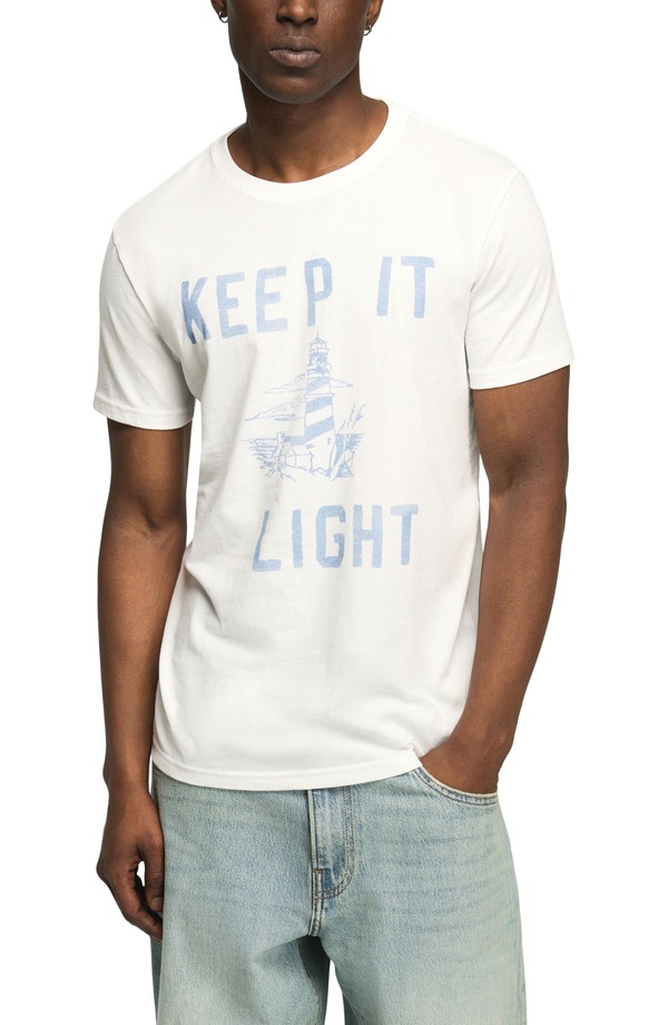ラッキーブランド メンズ トップス Tシャツ グラフィック Lucky Brand Keep It Light Graphic T-Shirt BRIGHT WHITE ホワイト｜ReVida 店