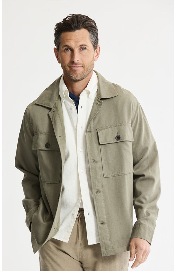 ジャックスガールフレンド メンズ アウター ジャケット・ブルゾン シャツ JACHS Rayon Lyocell Military Shirt Jacket Green グリーン|ReVida 店