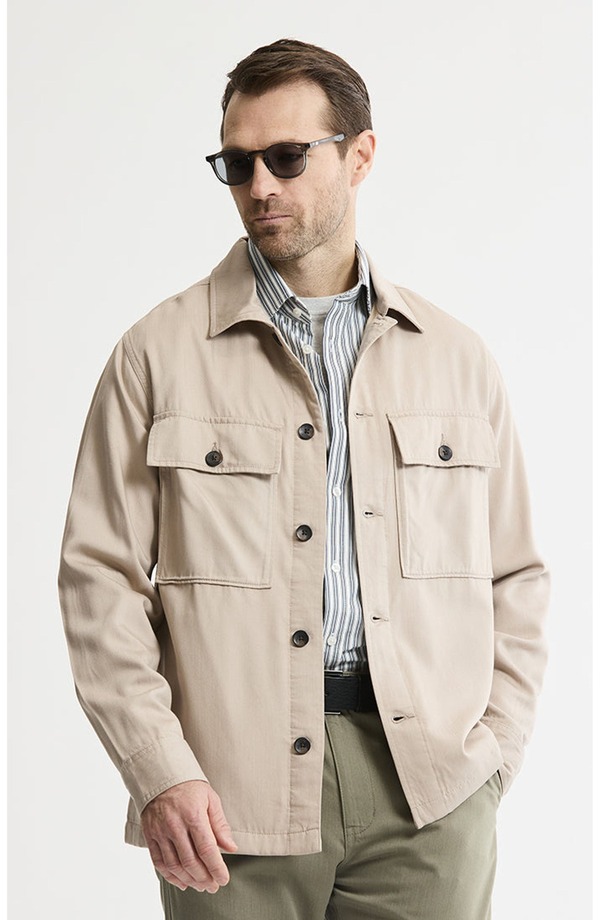 ジャックスガールフレンド メンズ アウター ジャケット・ブルゾン シャツ JACHS Rayon Lyocell Military Shirt Jacketan タン|ReVida 店
