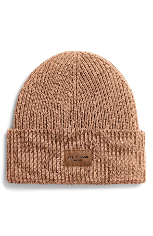 ラグアンドボーン レディース アクセサリー 帽子 ウール ロゴ rag & bone Blake Logo Patch Wool Blend Ribeanie CAMEL キャメル|ReVida 店