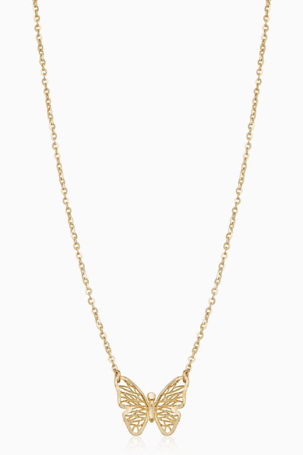 オラディナ レディース アクセサリー ネックレス・チョーカー レース Oradina 14K Yellow Gold Social Butterfly Pendant Necklace Yellow Gold イエロー|ReVida 店