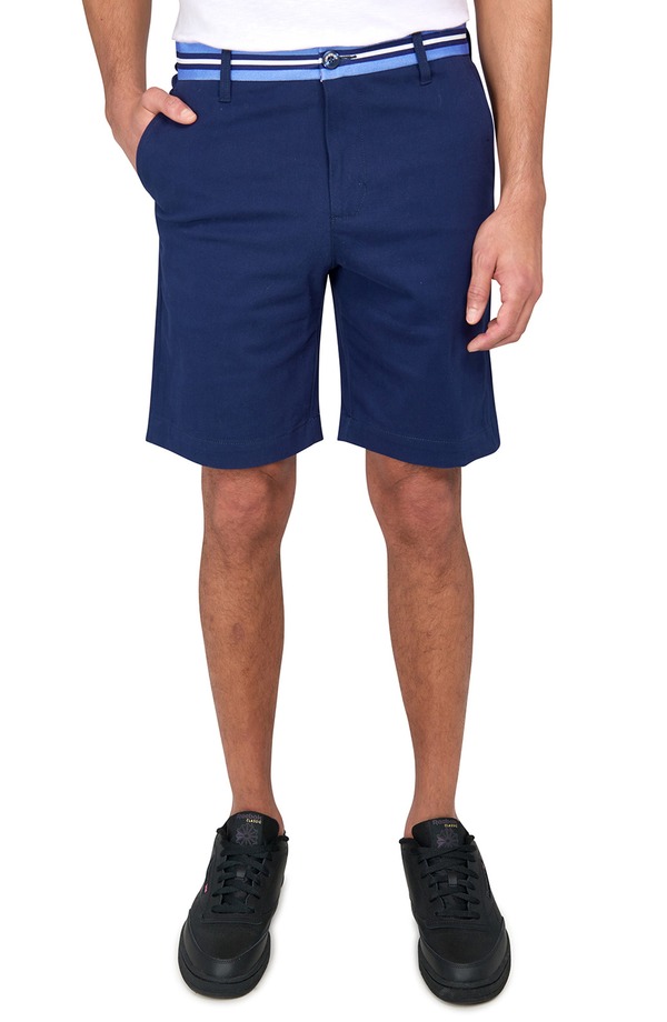 コンストラクト メンズ ボトムス ハーフパンツ・ショーツ スリムフィット ショートパンツ CONSTRUCT Slim Fit Solid Flat Front Shorts NAVY ネイビー|ReVida 店