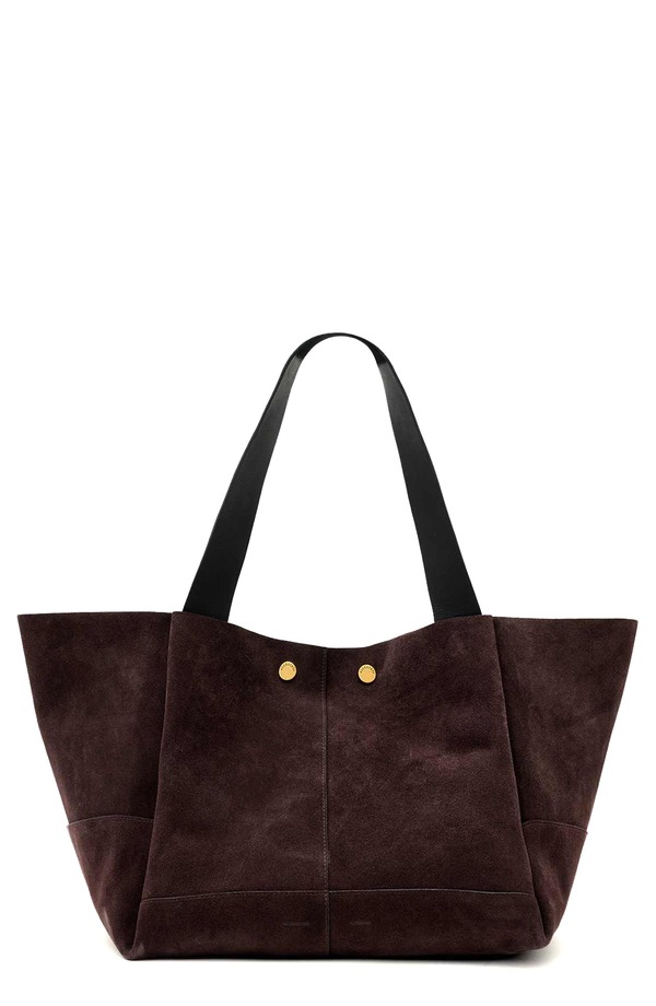 オールセインツ レディース バッグ スエード AllSaints Rosalie Suede Tote BURNT UMBE RED レッド|ReVida 店
