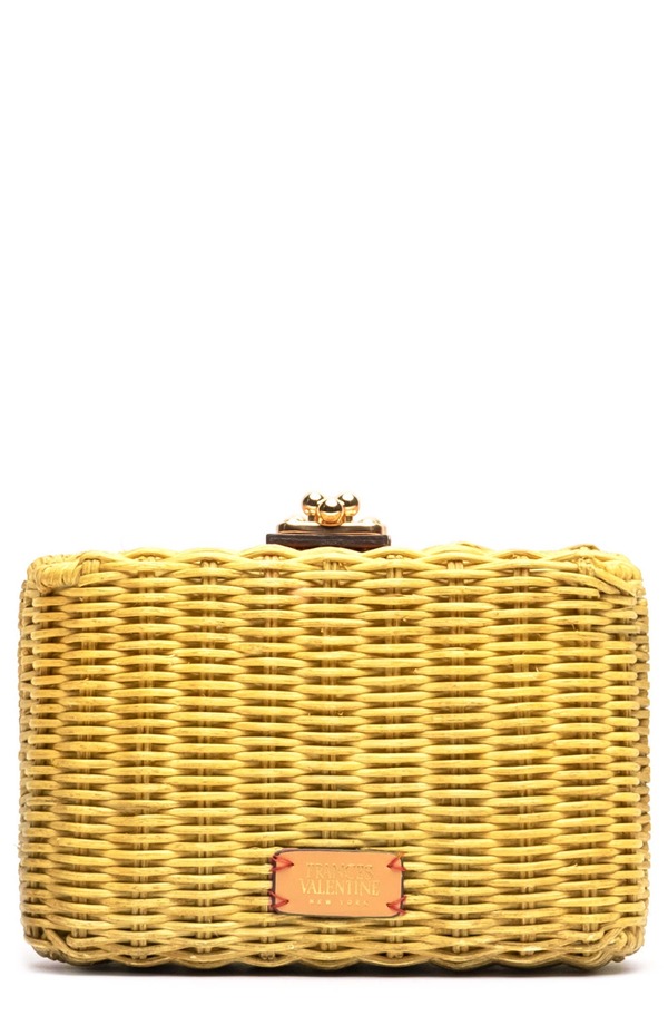 フランセスバレンタイン レディース バッグ Frances Valentine Paige Wicker Clutch CANARYELLOW イエロー|ReVida 店