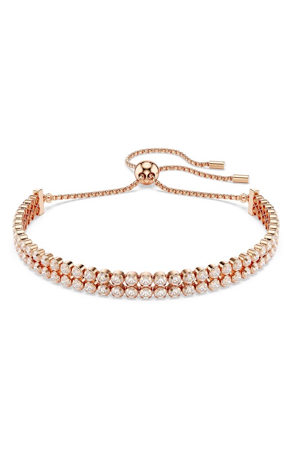 スワロフスキー レディース アクセサリー ブレスレット・バングル・アンクレット Swarovski Matrix Crystal Double Row Slider Bracelet ROSE GOLD/ WHITE ホワイト｜ReVida 店
