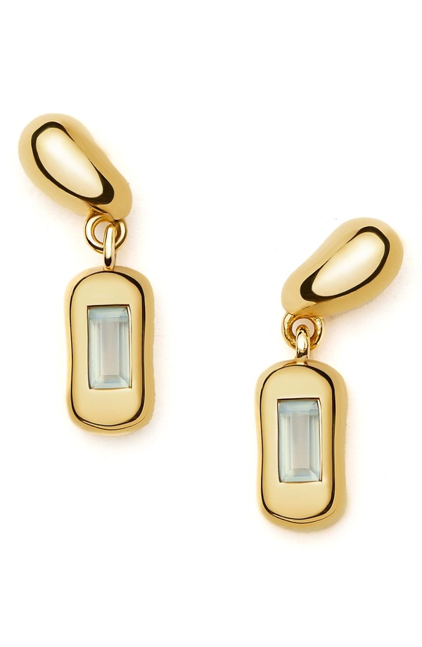 ミッソーマ レディース アクセサリー ピアス・イヤリング Missoma Molten Stone Baguette Drop Earrings GOLD ゴールド｜ReVida 店