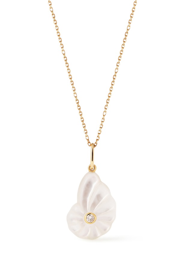 アナルイサ レディース アクセサリー ネックレス・チョーカー レース Ana Luisa Solid Yellow Gold - Mother of Pearl Shell Necklace Gold ゴールド｜ReVida 店