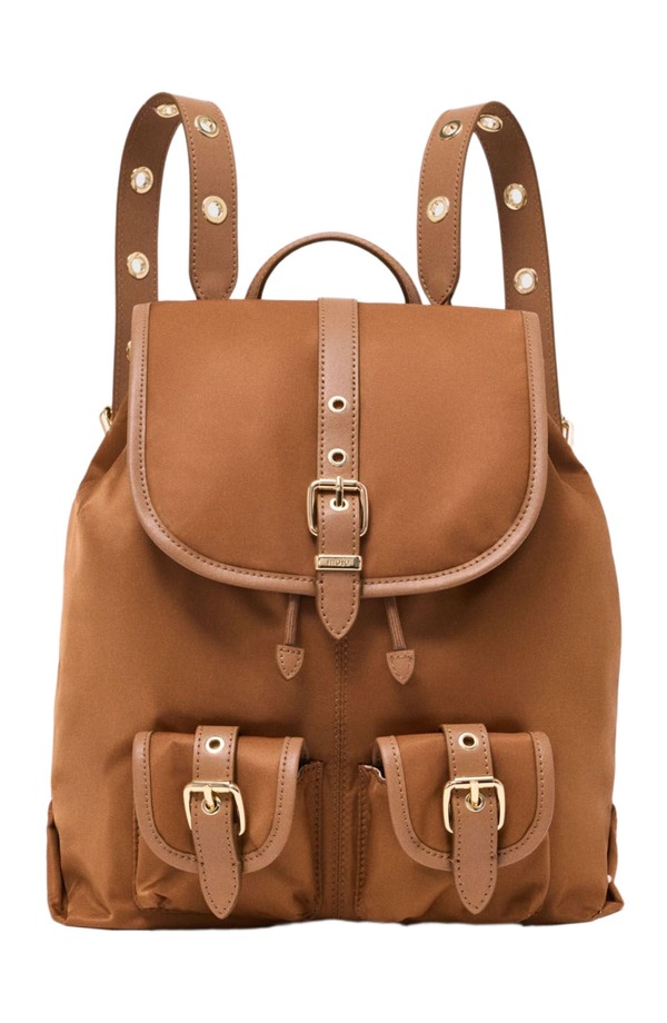 マージュ レディース バッグ バックパック・リュックサック ナイロン レザー maje Leather and nylon backpack Camel キャメル｜ReVida 店 74,690円