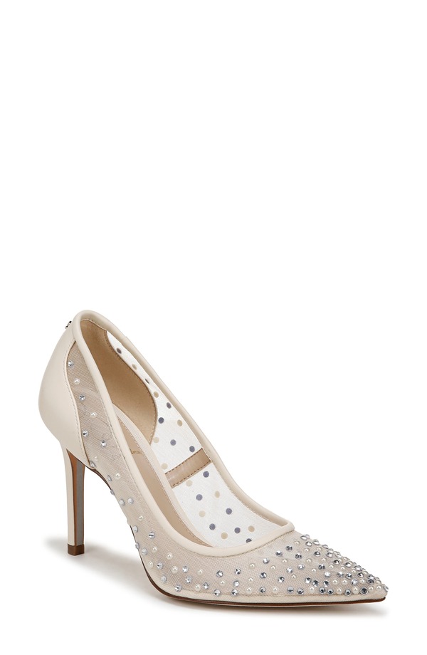 サムエデルマン レディース シューズ ヒール メッシュ Sam Edelman Hazel Mesh Pointed Toe Pump Modern Ivory アイボリー