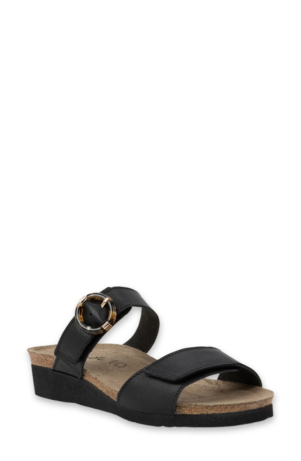 ナオト レディース シューズ 踵 サンダル Naot Anabel Slide Sandal Soft Black Leather 黒いこと