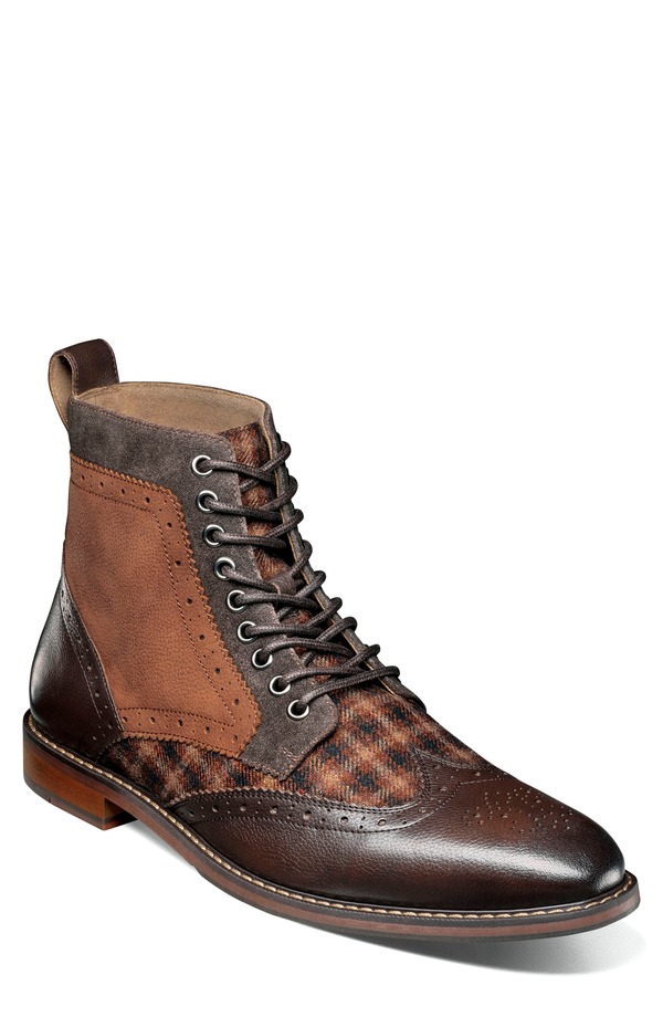 ステイシーアダムス メンズ シューズ ブーツ・レインブーツ ウィングチップ レース Stacy Adams Finnegan Wingtip Lace-Up Boot Brown Multi ブラウン