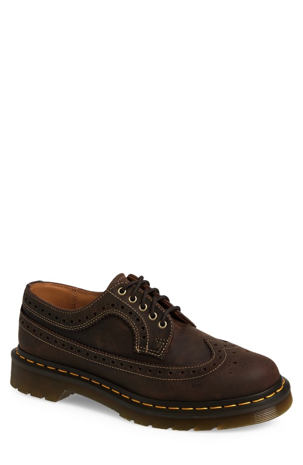 ドクターマーチン メンズ シューズ ウィングチップ ダービー Dr. Martens 3989 Wingtip Derby Dark Brown ブラウン｜ReVida 店