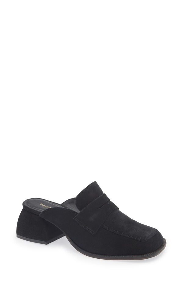 ショコラブルー レディース シューズ ヒール Chocolat Blu Delilah Block Heel Mule Black Suede ブラック