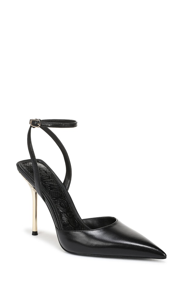 サムエデルマン レディース シューズ 踵 アンクル Sam Edelmankle Strapointed Toe Pump Black 黒いこと
