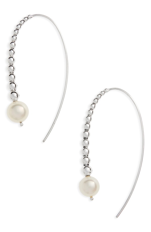 ラゴス レディース アクセサリー ピアス・イヤリング LAGOS Threader Pearl Earring sILVER シルバー｜ReVida 店