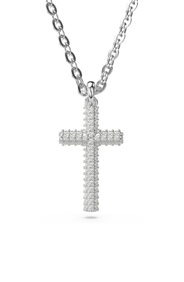スワロフスキー レディース アクセサリー ネックレス・チョーカー レース Swarovskinsigne Pav Zirconia Cross Pendant Necklace SILVER シルバー｜ReVida 店