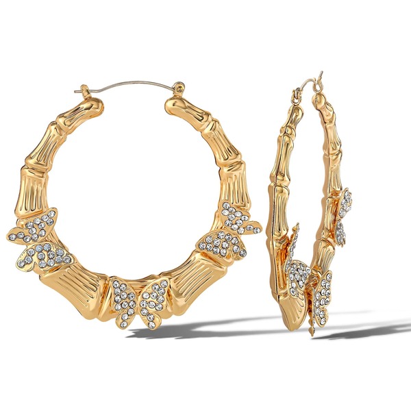 ジェシカシンプソン レディース アクセサリー ピアス・イヤリング Jessica Simpson Butterfly on Hoops Earrings Gold ゴールド｜ReVida 店