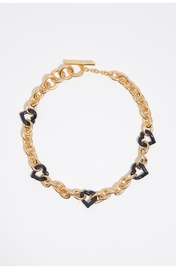 ビンバイローラ レディース アクセサリー ネックレス・チョーカー レース Bimba y Lola Heart Necklace With Texture And Enamel GOLD ゴールド｜ReVida 店