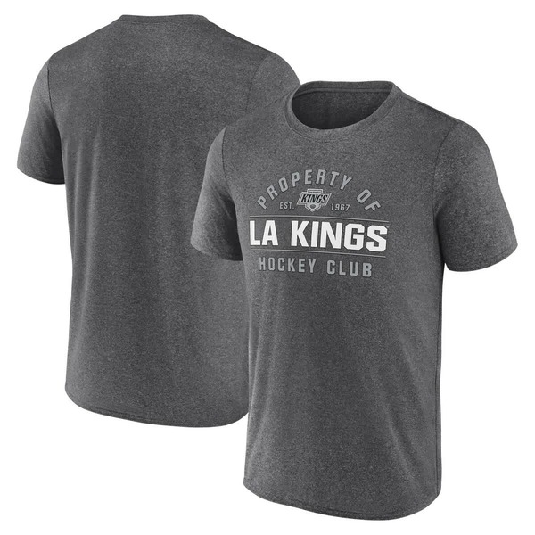ファナティクス メンズ トップス Tシャツ Men's Fanatics Heather Charcoalos Angeles Kings Property Of T-Shirt Heather Charcoal チャコール｜ReVida 店