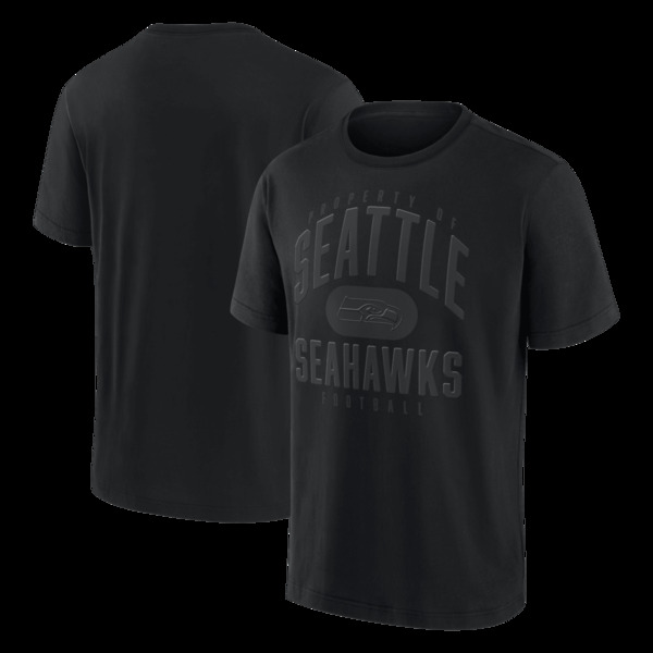 ファナティクス メンズ トップス Tシャツ Men's Fanatics Black Seattle Seahawks Black Out Heavyweight-Shirt Black ブラック｜ReVida 店