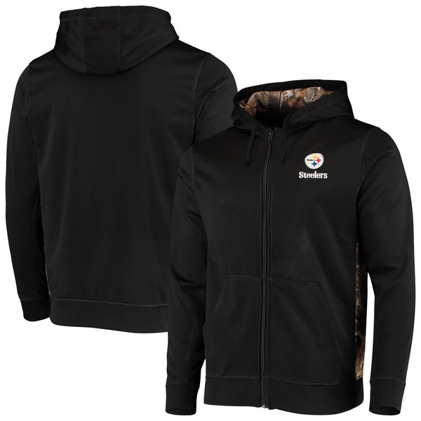 ダンブルック メンズ アウター ジャケット・ブルゾン Tシャツ フリース パーカー Men's Dunbrooke Black/Realtree Camo Pittsburgh Steelers Decoy Tech Fleece Full-Zip Hoodie Black ブラック｜ReVida 店