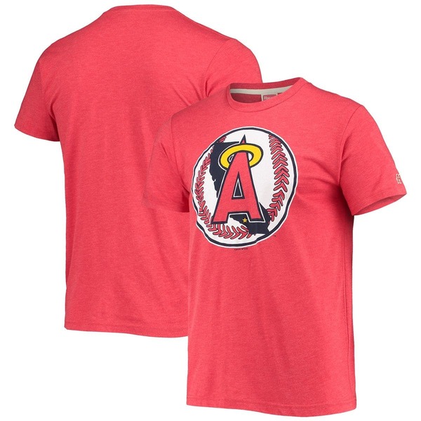 オマージュ メンズ トップス Tシャツ ロゴ Men's Homage Red Los Angeles Angels Hand-Drawn Logo Tri-Blend T-Shirt Red レッド｜ReVida 店 10,625円