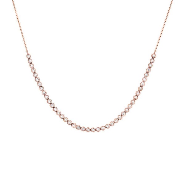 バイ アディナ エデン レディース アクセサリー ネックレス・チョーカー レース BY ADINA EDEN Diamond Thin Half Tennis Necklace 14K Rose Gold ゴールド｜ReVida 店