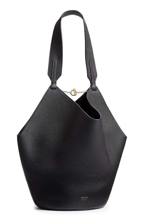 カイト レディース バッグ レザー Khaite Smallotus Leather Top Handle Bag BLACK 200 ブラック｜ReVida 店