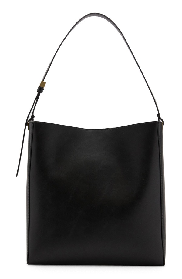 マンゴ レディース バッグ レザー フェイクレザー MANGO Faux Leather Shopper Bag BLACK ブラック|ReVida 店