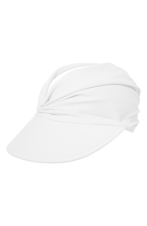 レレ サドイ レディース アクセサリー 帽子 ギャザー Lele Sadoughi Lisa Ruched Visor WHITE ホワイト｜ReVida 店