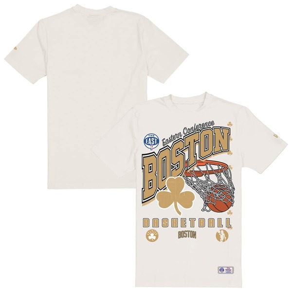 ニューエラ メンズ トップス Tシャツ ヴィンテージ Men's New Era Cream Boston Celtics Oversized City Edition Remix Vintage T-Shirt Cream クリーム｜ReVida 店