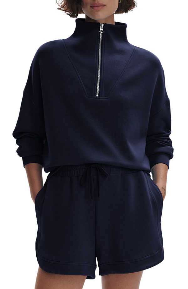 バーレイ レディース アウター パーカー・スウェット シャツ Varley Hawley Half-Zip Sweatshirt NAVY ネイビー｜ReVida 店