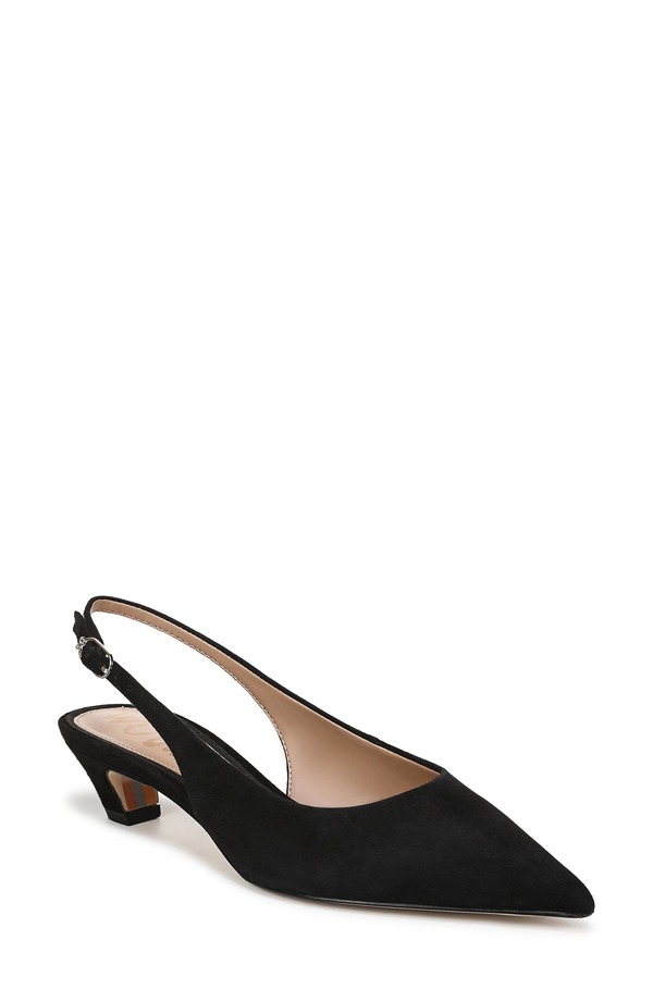 サムエデルマン レディース シューズ ヒール Sam Edelman Finch Slingback Pointed Toe Pump BLACK SUEDE ブラック|ReVida 店