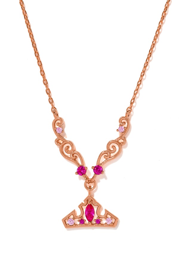 ガール ズクルー レディース アクセサリー ネックレス・チョーカー レース Girls Crew Disney Aurora Crown Pendant Necklace ROSE GOLD ゴールド｜ReVida 店