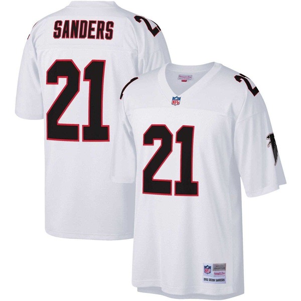 ミッチェル&ネス メンズ トップス シャツ トール ジャージー Men's Mitchell & Ness Deion Sanders White Atlanta Falcons Big & Tall 1992 Retired Playereplica Jersey White ホワイト|ReVida 店