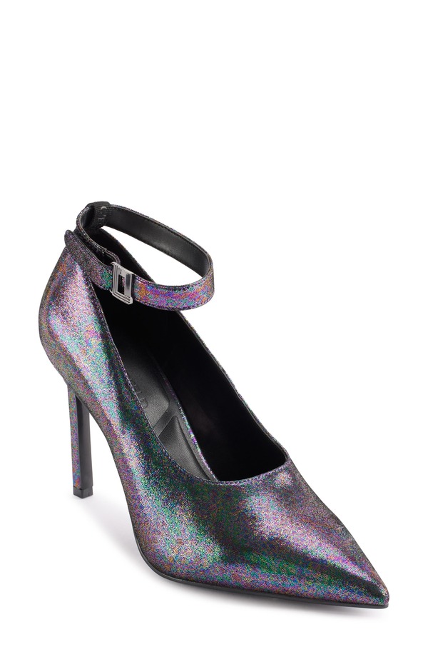 長い巻き毛 ラガーフェルド レディース シューズ パンプス アンクル KARLAGERFELD PARISury Ankle Strapumpurple Multi パープル